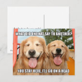 Funny Golden Retriever Joke Meme Postkarte (Vorne/Hinten)