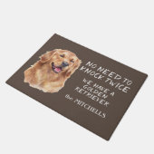 Funny Golden Retriever Knock Twice Doormat Fußmatte (Schrägansicht)