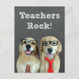 Funny Golden Retriever Lehrer Wertschätzung Postkarte