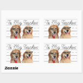 Funny Golden Retriever Lehrer Wertschätzung Rechteckiger Aufkleber (Blatt)
