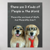 Funny Golden Retriever Math Joke Classroom Poster (Vorne)