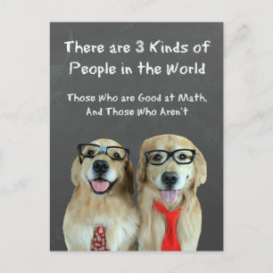Funny Golden Retriever Math Joke Postkarte