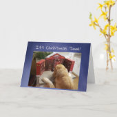 Funny Golden Retriever mit Leckereien Adventskalen Karte (Gelbe Blume)