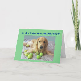 Funny Golden Retriever mit Tennis Balls Geburtstag Karte