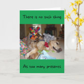 Funny Golden Retriever mit viel Spielzeug Weihnach Karte (Gelbe Blume)