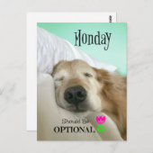 Funny Golden Retriever Montag sollte optional sein Postkarte (Vorne/Hinten)