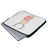 Funny Golden Retriever Puppy Rentier Antlers Laptopschutzhülle (Vorne Knopf)