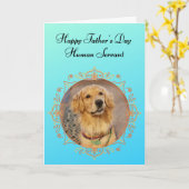 Funny Golden Retriever regiert den House Vaters Da Karte (Gelbe Blume)