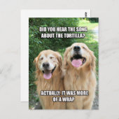Funny Golden Retriever Tortilla Joke Meme Postkarte (Vorne/Hinten)