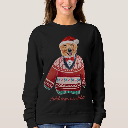 Funny Golden Retriever Ugly Weihnachtshunde Mama Sweatshirt (Vorderseite)