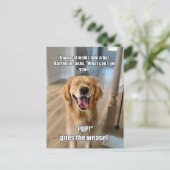 Funny Golden Retriever Weasel Barkeeper Joke Meme Postkarte (Stehend Vorderseite)