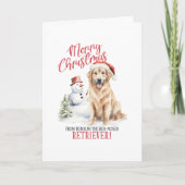 Funny golden Retriever Weihnachten Happy Holidays (Vorderseite)