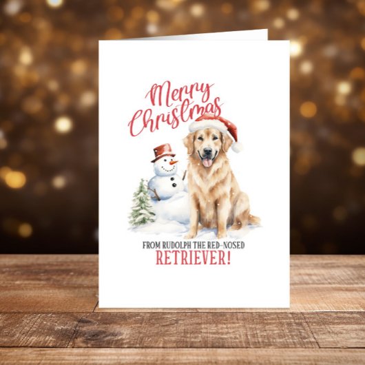 Funny golden Retriever Weihnachten Happy Holidays