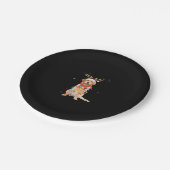 Funny Golden Retriever Weihnachtsbaum Santa Reinde Pappteller (Schrägansicht)