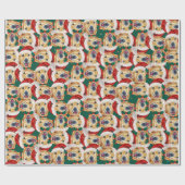 Funny Golden Retriever Weihnachtsmuster Geschenkpapier (Flach)