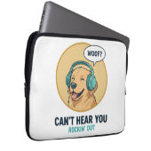 Funny Golden Retriever With Headphones Laptopschutzhülle (Vorne Rechts)