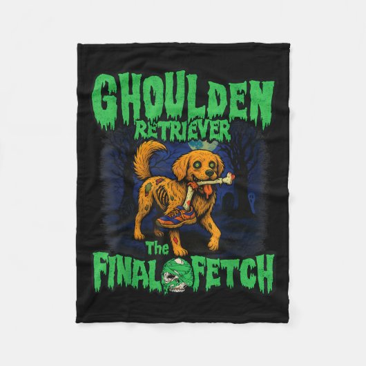 Funny Golden Retriever Zombie Halloween, Soky Ghou Fleecedecke (Vorderseite)