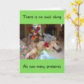 Funny Golden Retriever zu viele Geschenke Geburtst Karte (Gelbe Blume)