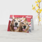 Funny Golden Retrievers in Costumes Halloween Karte (Gelbe Blume)