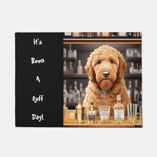 Funny Goldendoodle Doodle Dog Brown und Black Fußmatte (Vorderseite)