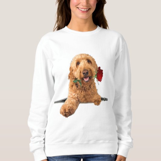 Funny Goldendoodle Rose Zipper Dog Pocket Lover Sweatshirt (Vorderseite)
