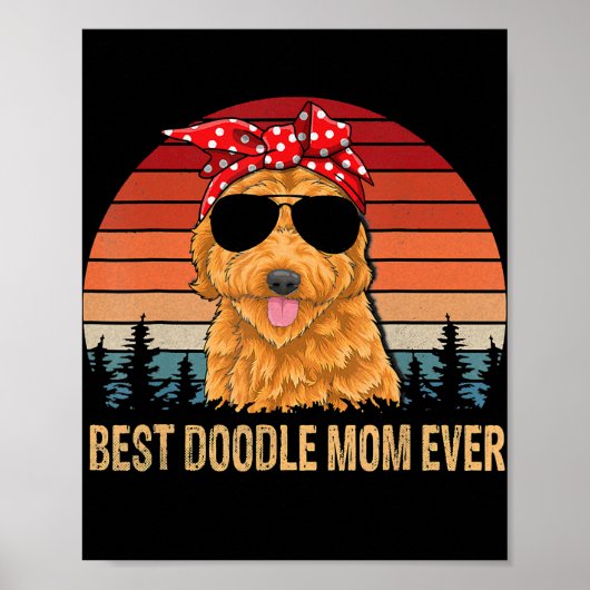Funny Goldendoodle Vintag Beste Doodle Mama jemals Poster (Vorne)