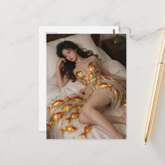 Funny Goldfish Dress Postkarte