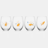 Funny Goldfish gibt Custom Novelty Weinglas Ohne Stiel (Hinten)