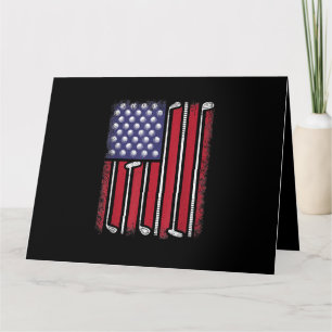 Funny Golf American Flag Golf Player Vintag Golfe Karte
