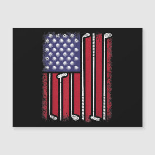 Funny Golf American Flag Golf Player Vintag Golfe Magnetkarte