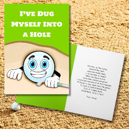 Funny Golf Apology Card Ich entschuldige mich für  Karte