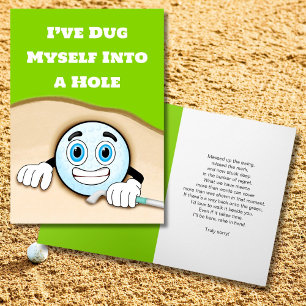 Funny Golf Apology Card Ich entschuldige mich für  Karte