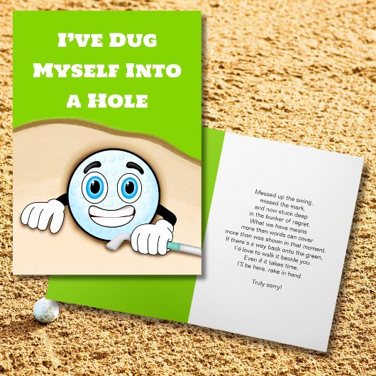 Funny Golf Apology Card Ich entschuldige mich für Karte