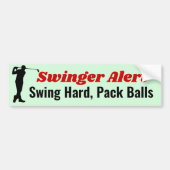 Funny Golf Autoaufkleber - Swinger Alert! (Vorne)