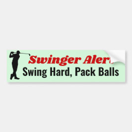 Funny Golf Autoaufkleber - Swinger Alert!