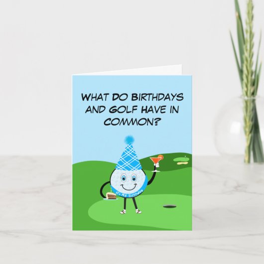 Funny Golf Ball Birthday Joke Karte (Vorderseite)
