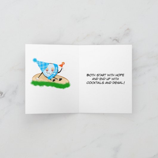 Funny Golf Ball Birthday Joke Karte (Innenseite)