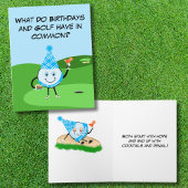 Funny Golf Ball Birthday Joke Karte