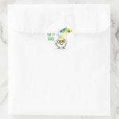 Funny Golf Ball Celebrating Mardi Gras  Runder Aufkleber (Tasche)