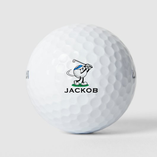 Funny Golf Ball Character Custom Name (Vorderseite)