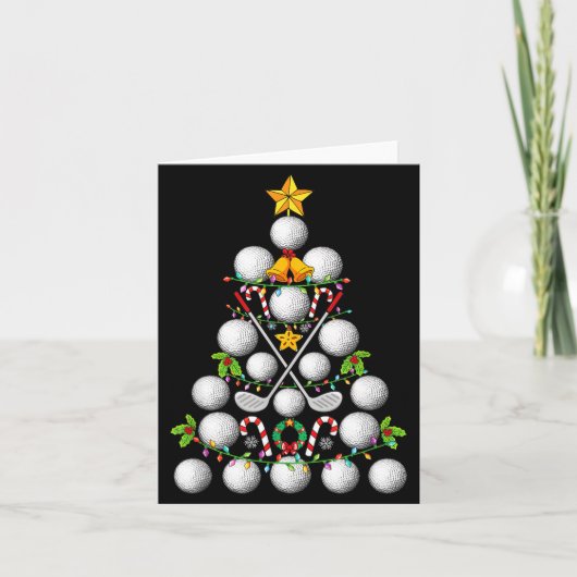 Funny Golf Ball Christmas Tree Christmas Golf Love Karte (Vorderseite)