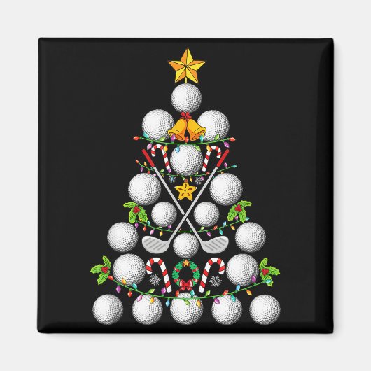 Funny Golf Ball Christmas Tree Christmas Golf Love Magnet (Vorne)
