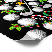 Funny Golf Ball Christmas Tree Christmas Golf Love Poster (Ecke)