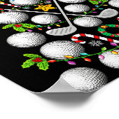 Funny Golf Ball Christmas Tree Christmas Golf Love Poster (Ecke)