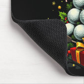 Funny Golf Ball Christmas Tree Santa Hat Xmas Tee Mousepad (Ecke)