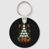 Funny Golf Ball Christmas Tree Santa Hat Xmas Tee Schlüsselanhänger (Vorderseite)