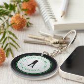 Funny Golf Ball Golfer Custom für ihn Black Green Schlüsselanhänger (Vorderseite rechts)