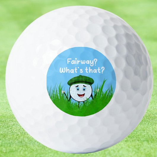 Funny Golf Ball in Rough auf der Suche nach Fairwa