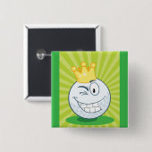 Funny Golf Ball King of Golfing Button (Vorne & Hinten)