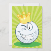 Funny Golf Ball King of Golfing Einladung (Vorderseite)